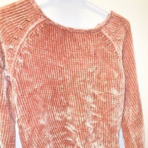 A thick fall pullover sweater (a shade of pink)